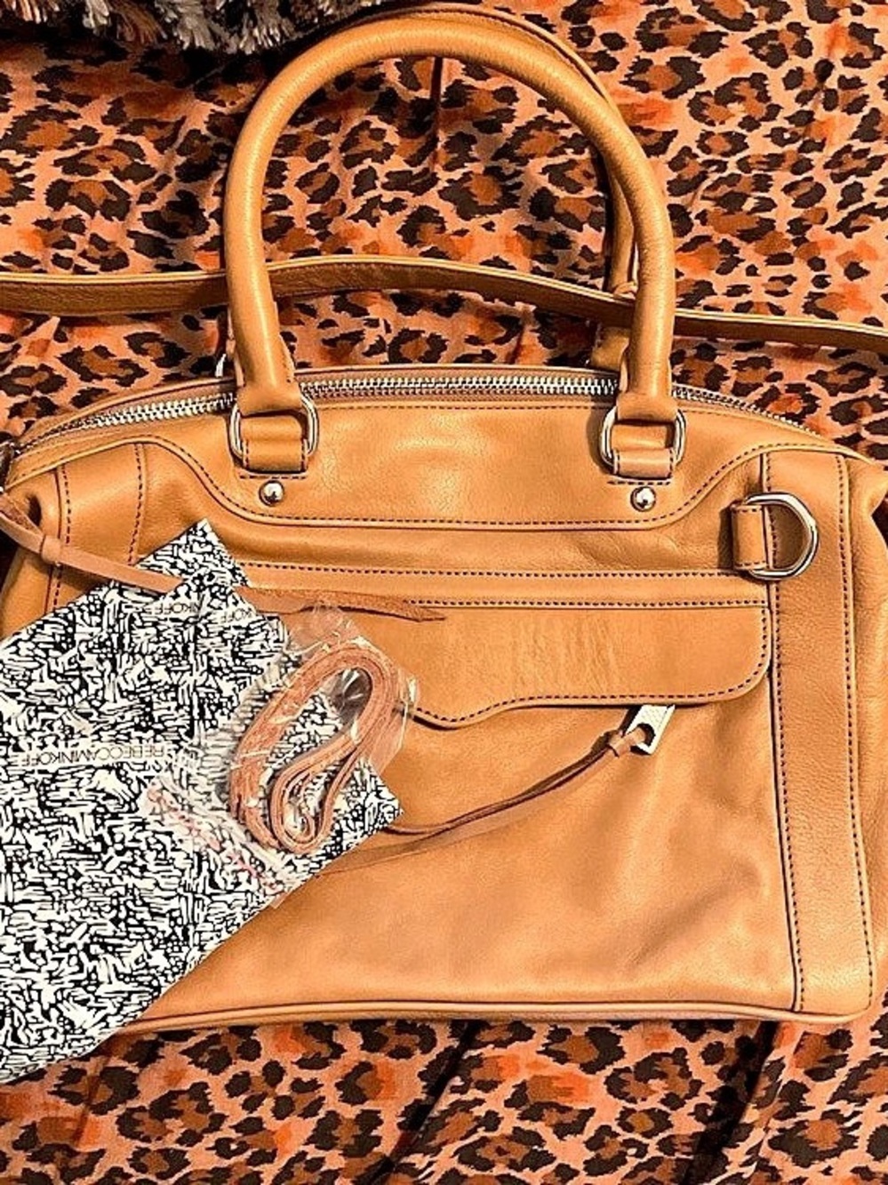 Rebecca Minkoff Moto Satchel Leather Satchel in Brown